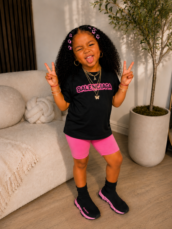Bailey T-Shirt (Black/Pink)