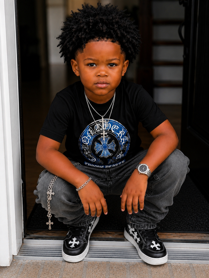Chrome T-Shirt (Black/Blue/ Unisex)