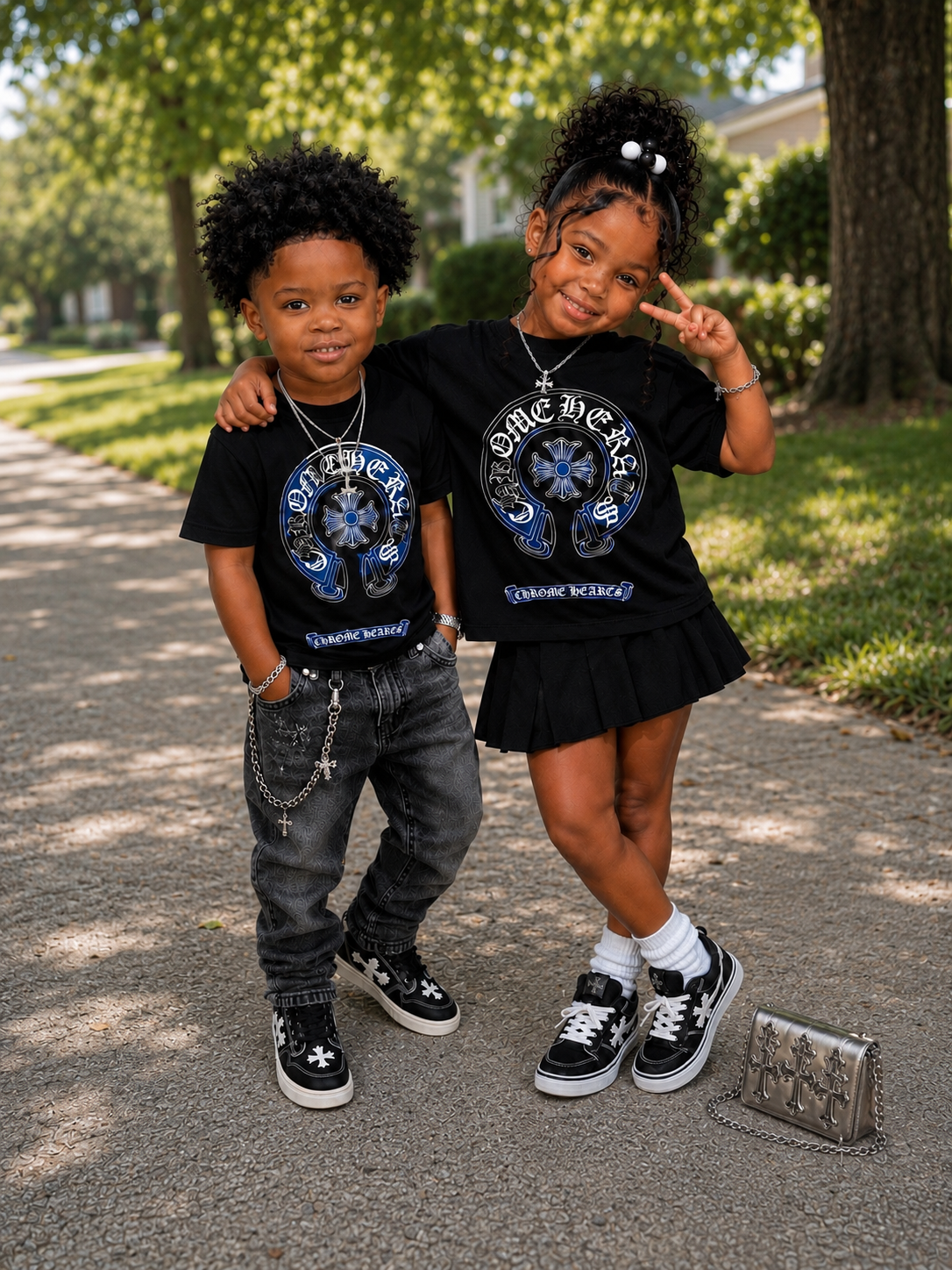 Chrome T-Shirt (Black/Blue/ Unisex)