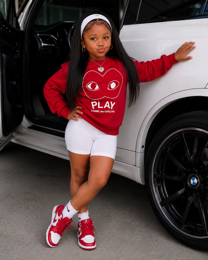 Play Big Heart Sweater (Red/White)