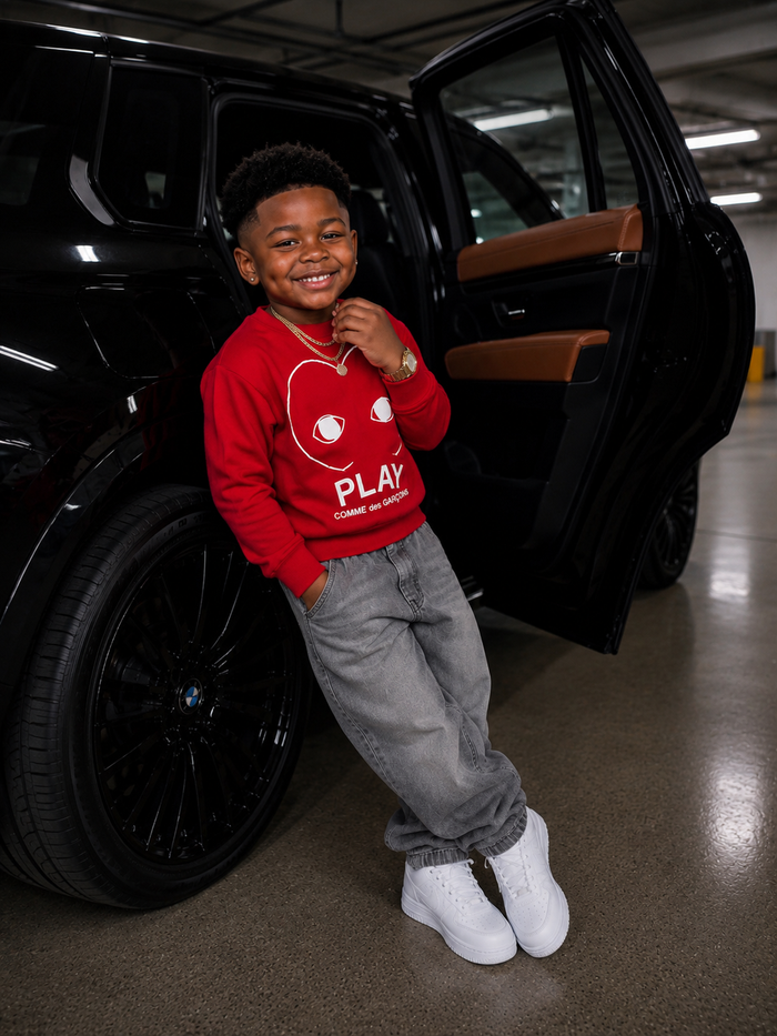 Play Big Heart Sweater (Red/White)
