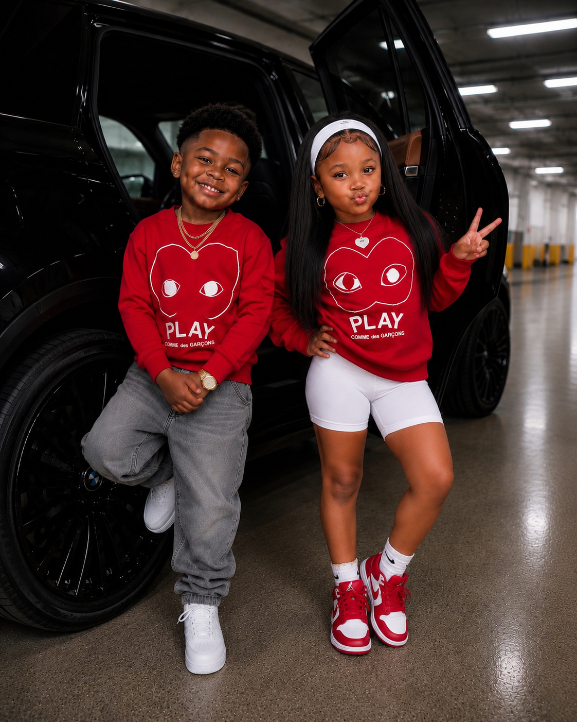 Play Big Heart Sweater (Red/White)