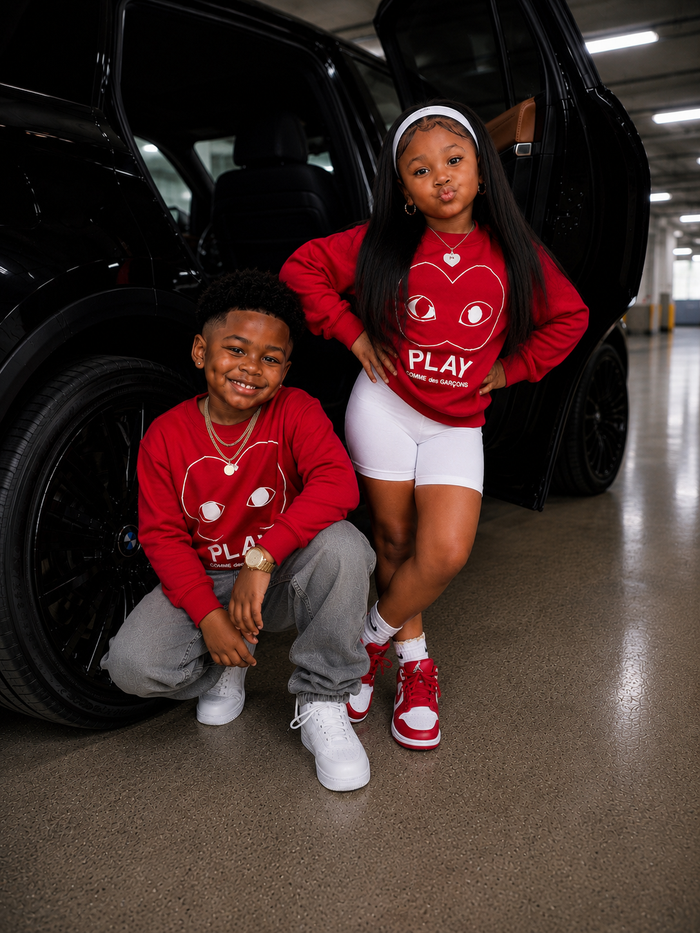 Play Big Heart Sweater (Red/White)