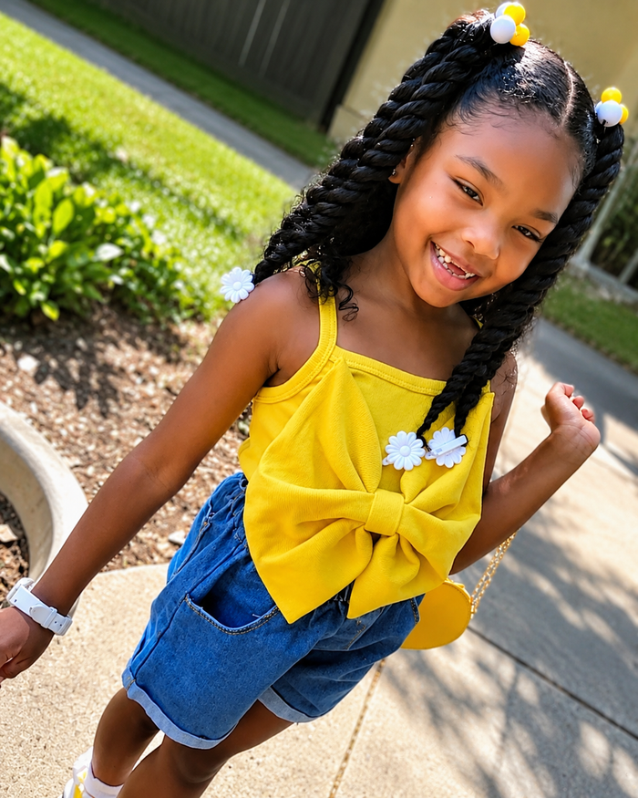 Mia Bow Top (Yellow)