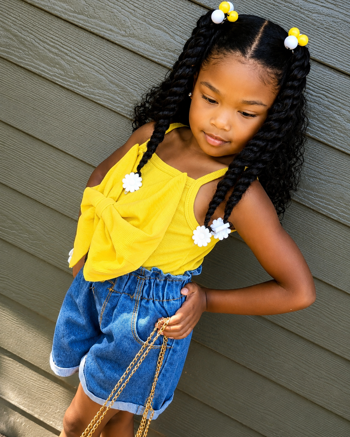 Mia Bow Top (Yellow)