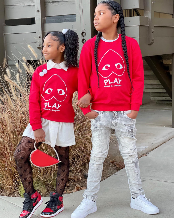 Play Big Heart Sweater (Red/White)